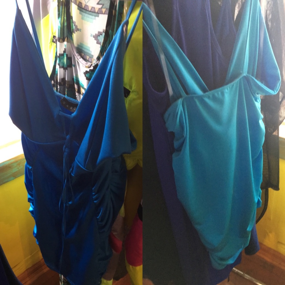 Blue cut out dress